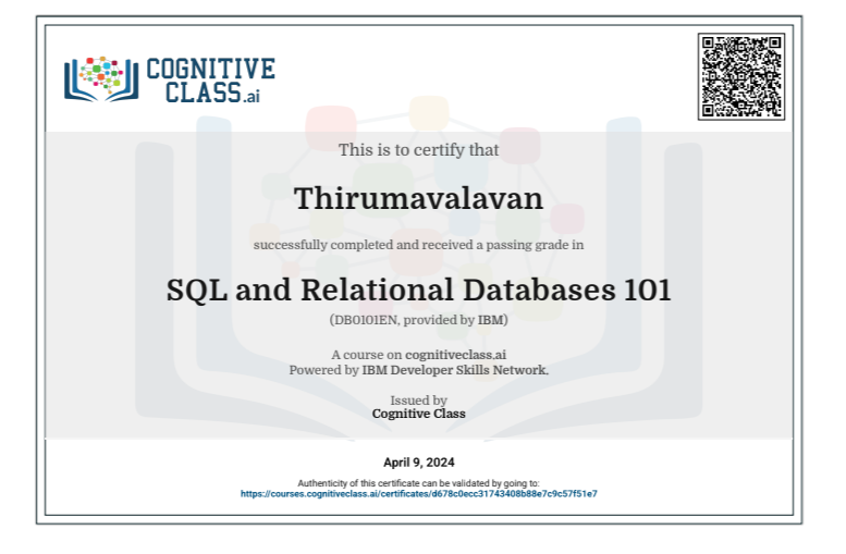 SQL-certificate